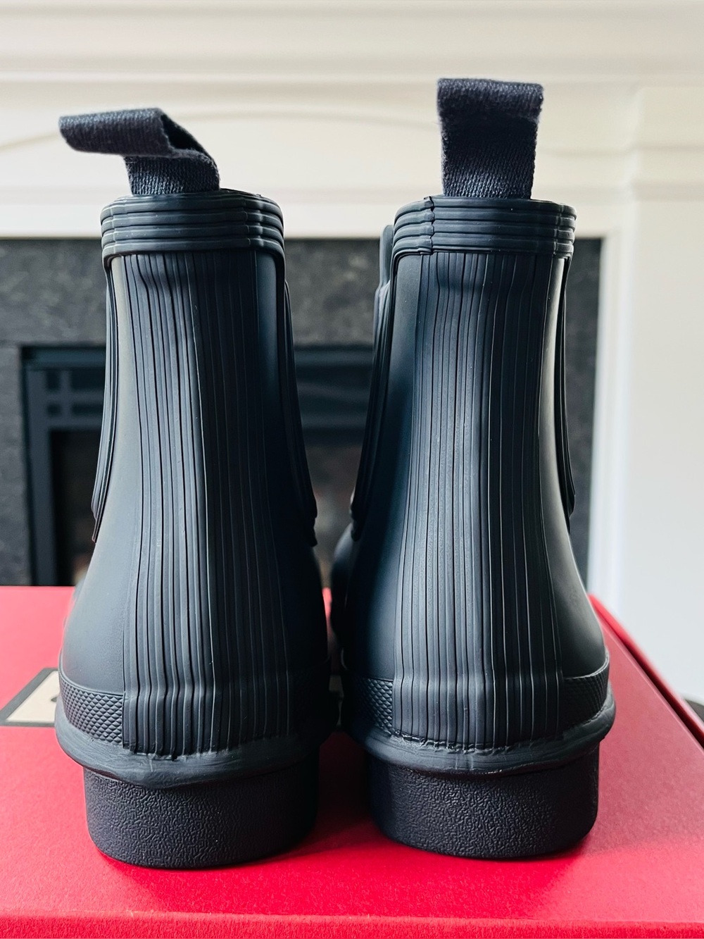 Hunter Original Chelsea Boots Rubber Slip-On Navy WFS2078RMA Women's Size 7 NIB - Picture 5 of 7